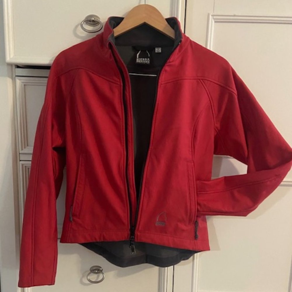 Ladies Jacket, Sierra Designs, Outdoor Activewear, Red and Gray, Size medium